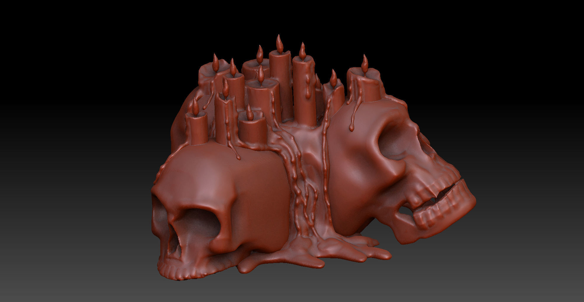 skull candle 3D model_2