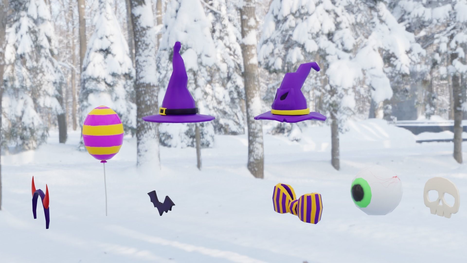 Halloween Pack Low-poly 3D model_4