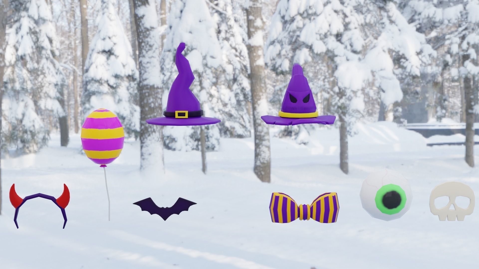 Halloween Pack Low-poly 3D model_3