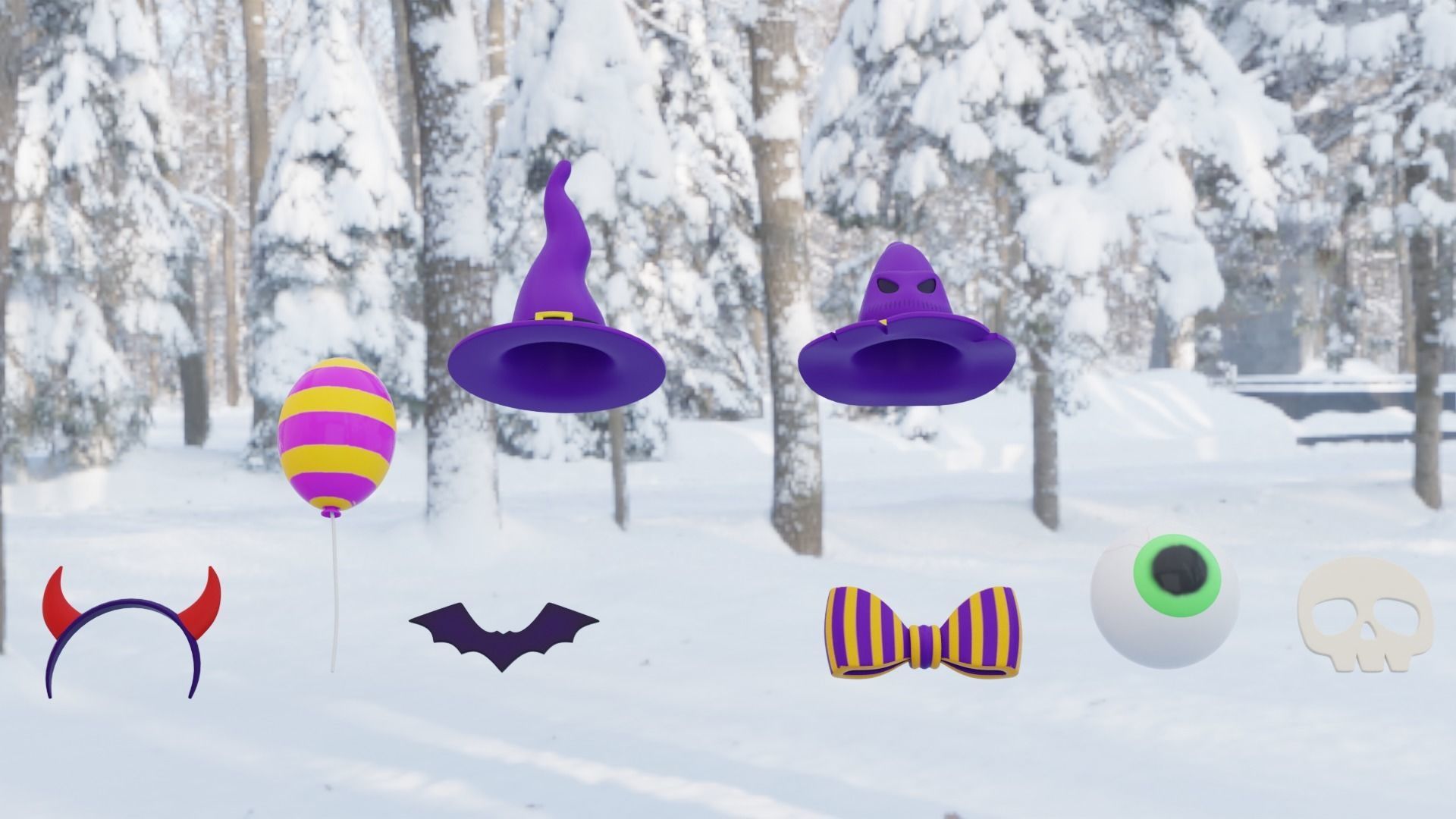 Halloween Pack Low-poly 3D model_2