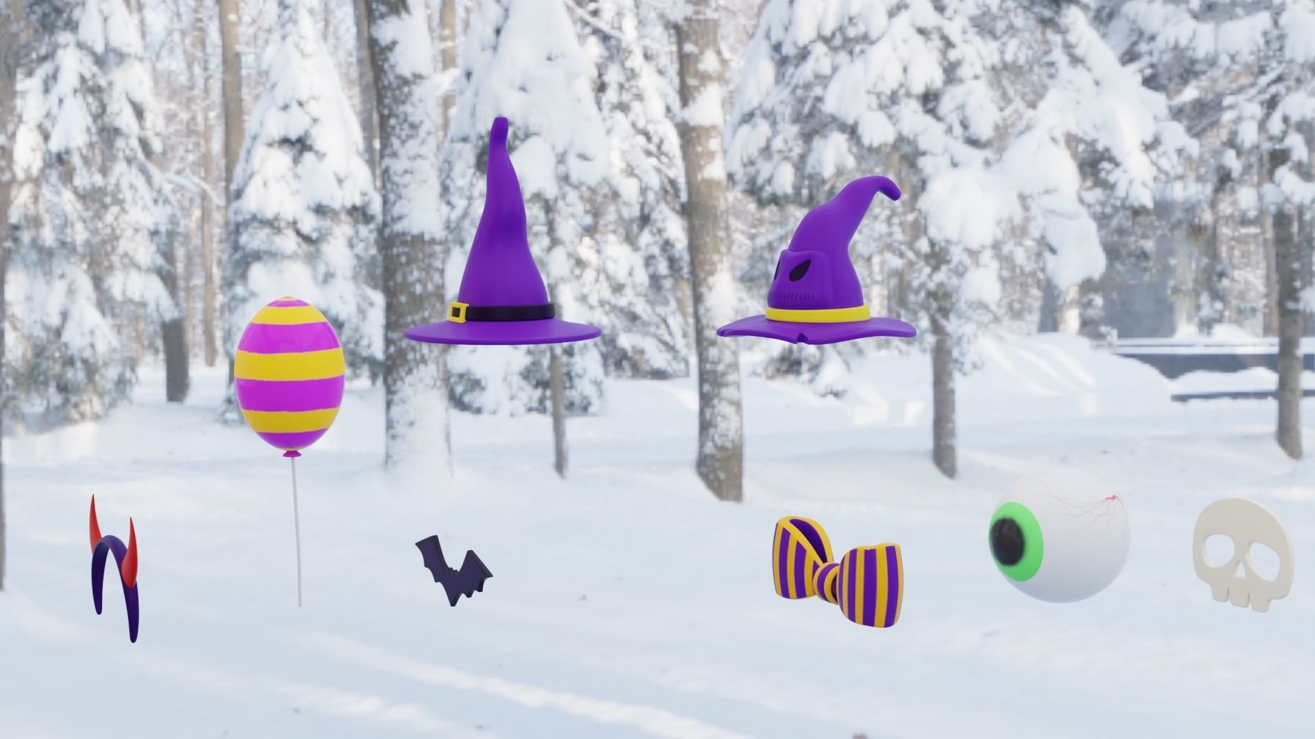 Halloween Pack Low-poly 3D model_1