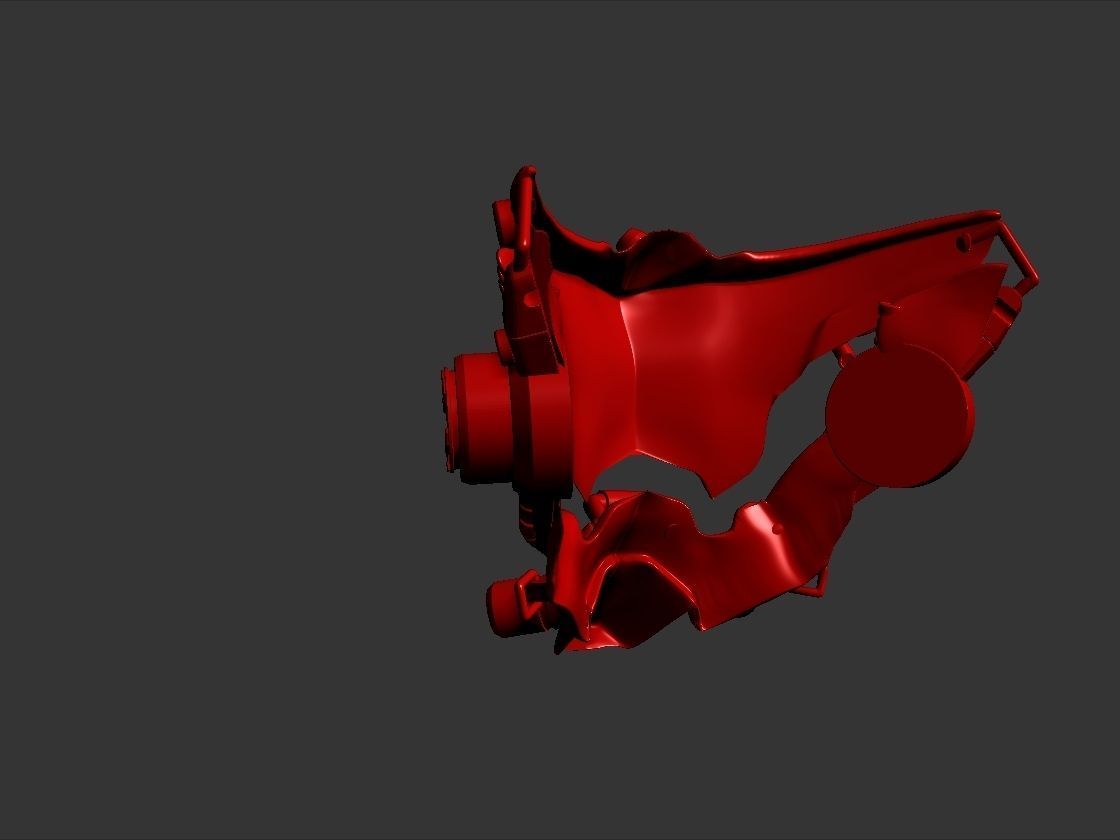 cyberpunk demon robot technopunk mask 3D print model_11
