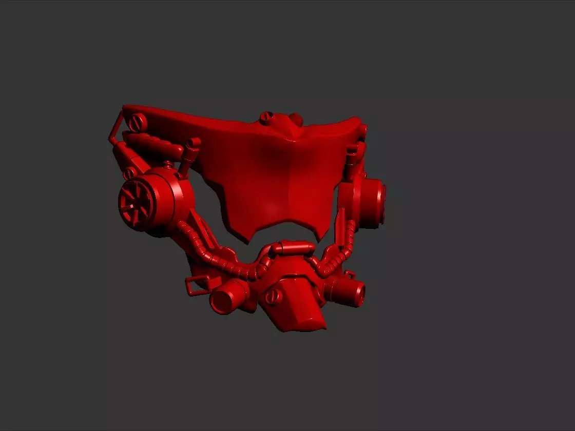 cyberpunk demon robot technopunk mask 3D print model_0