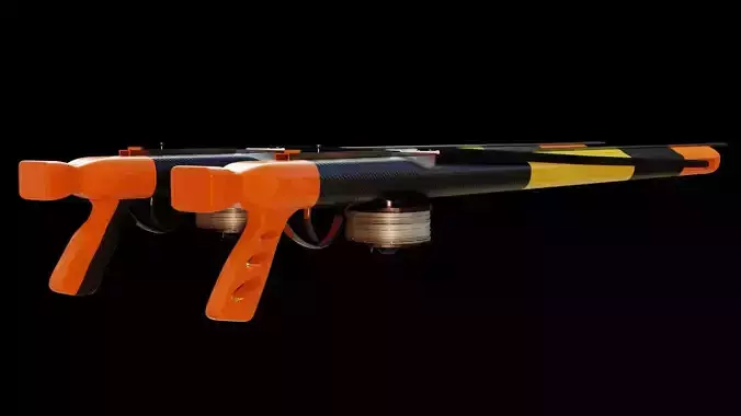 Speargun this model is made of metal and carbon Low-poly 3D model