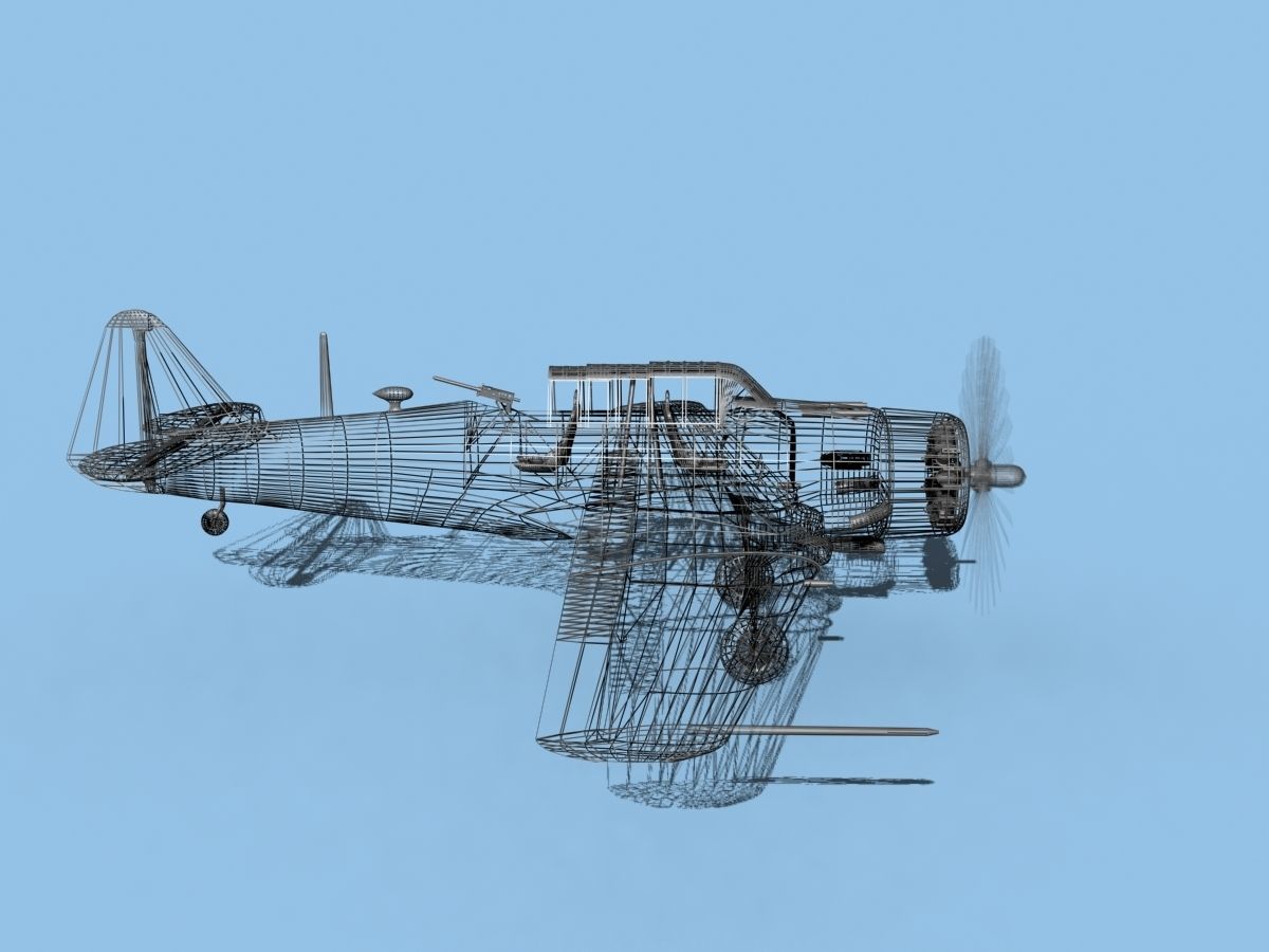North American SNJ armed V03 US Navy Low-poly 3D model_13