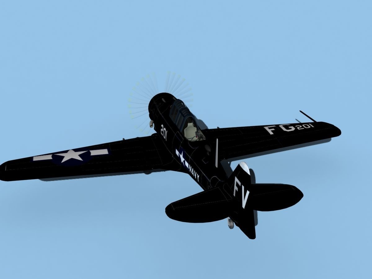 North American SNJ armed V03 US Navy Low-poly 3D model_7
