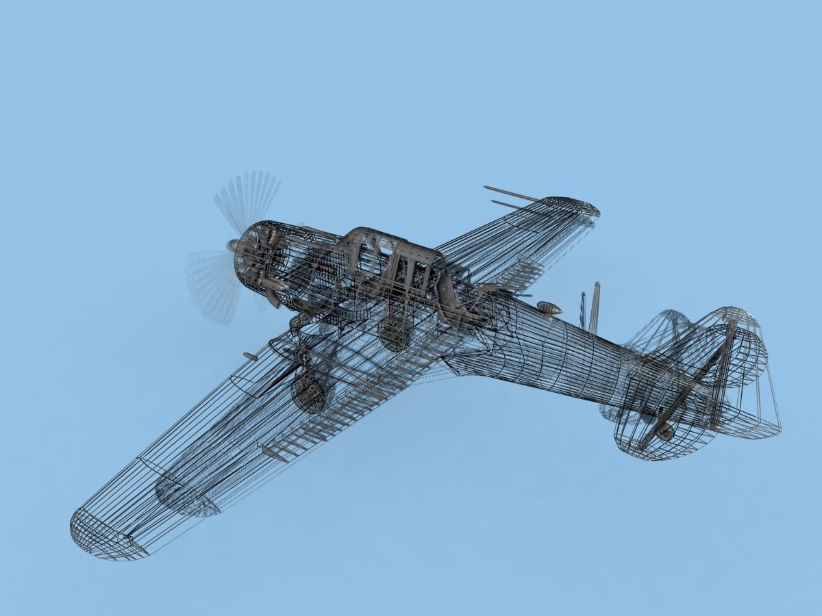 North American SNJ armed V03 US Navy Low-poly 3D model_15