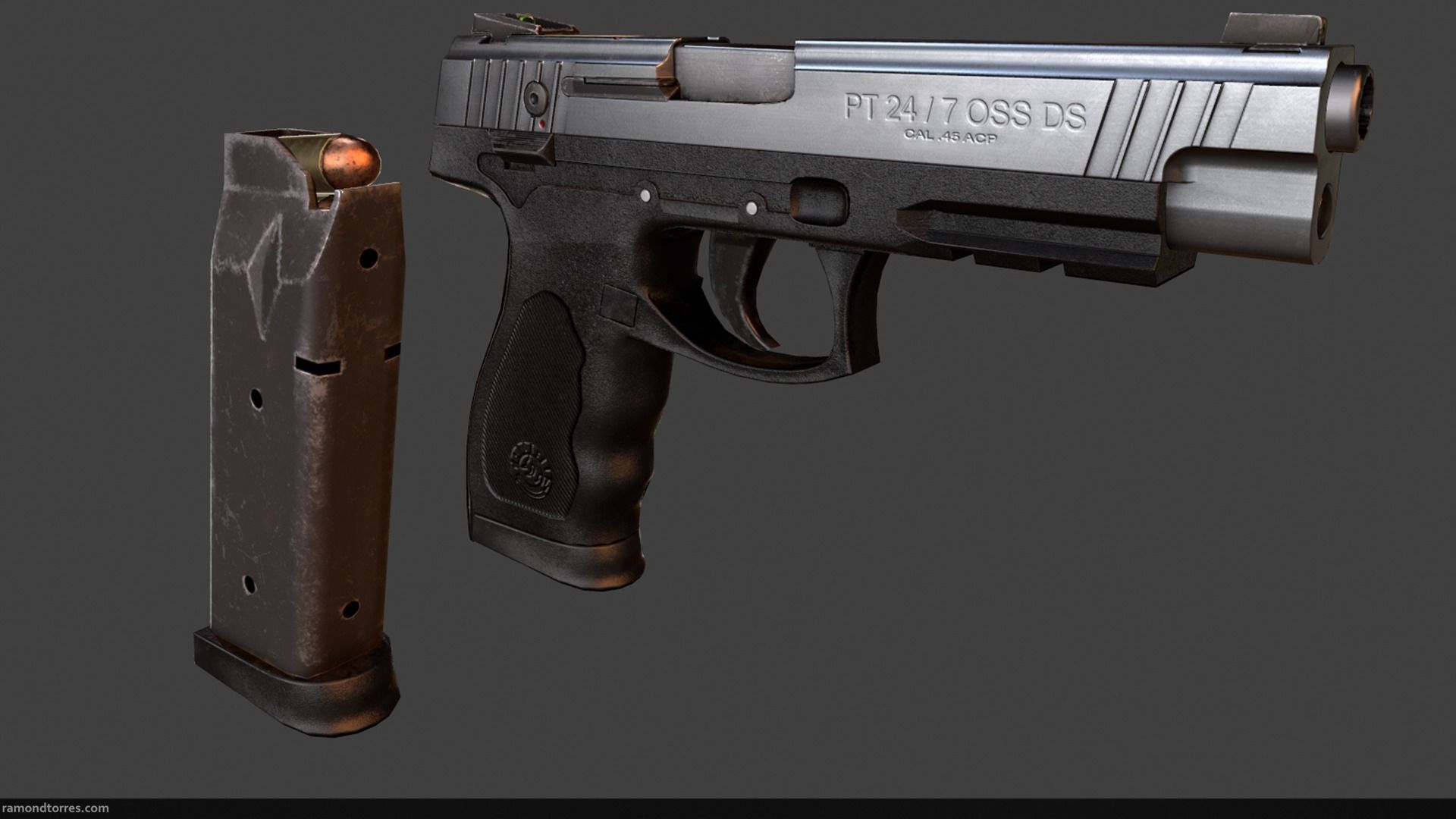 Taurus Pistol Low-poly 3D model_1