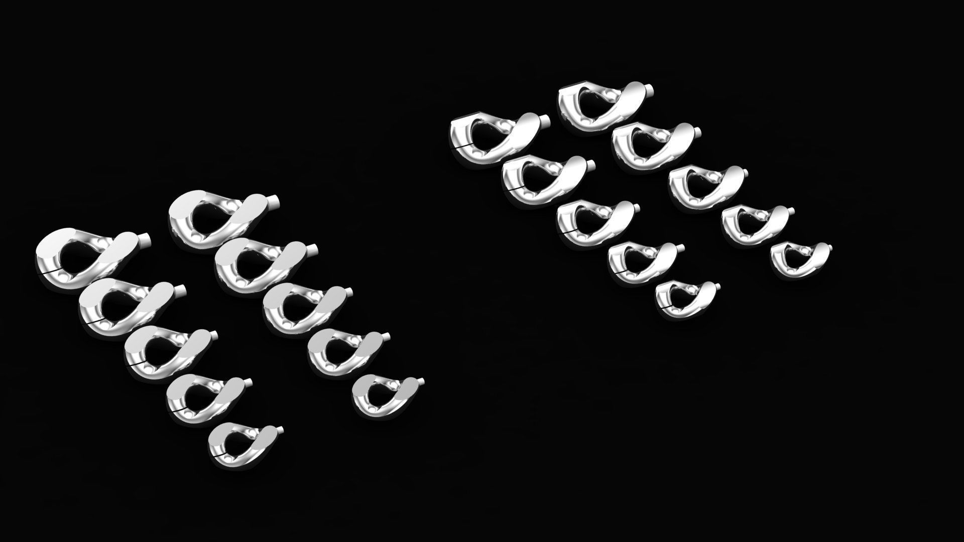 cuban chain 10mm 9mm 8mm 7mm 6mm STL 3D model_6