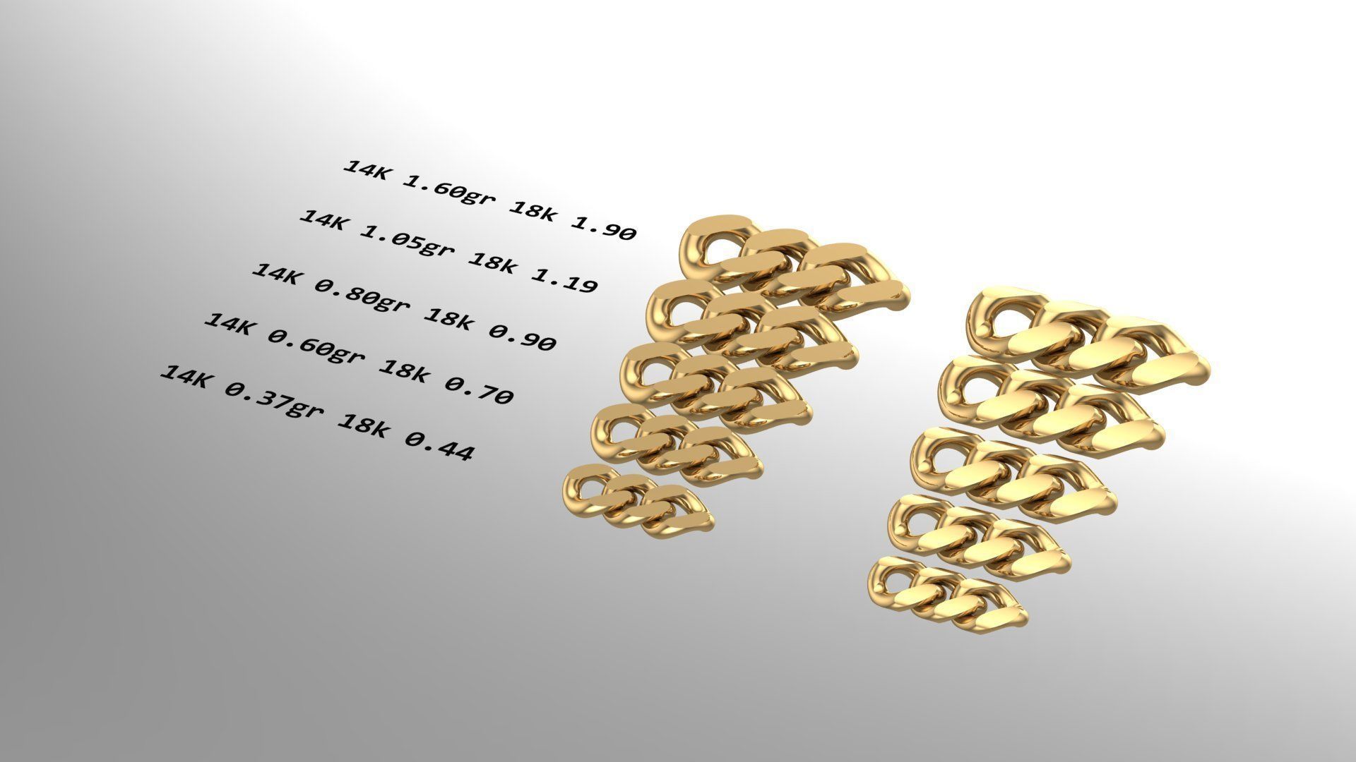 cuban chain 10mm 9mm 8mm 7mm 6mm STL 3D model_2