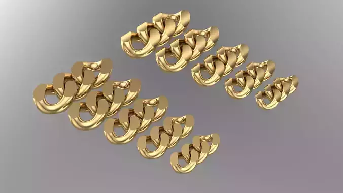 cuban chain 10mm 9mm 8mm 7mm 6mm STL