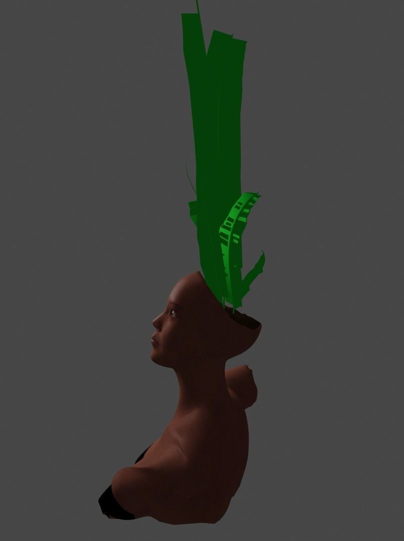 Woman statue POT 3D model_1