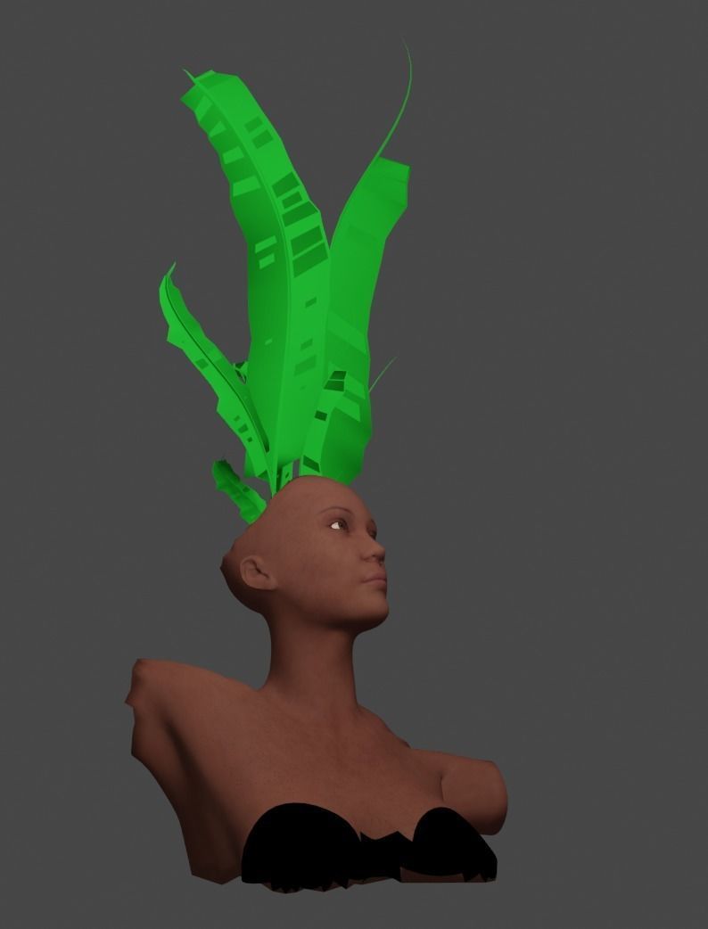 Woman statue POT 3D model_2