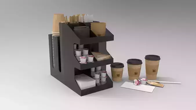 Coffee Condiment Organizer - Model 2 3D model