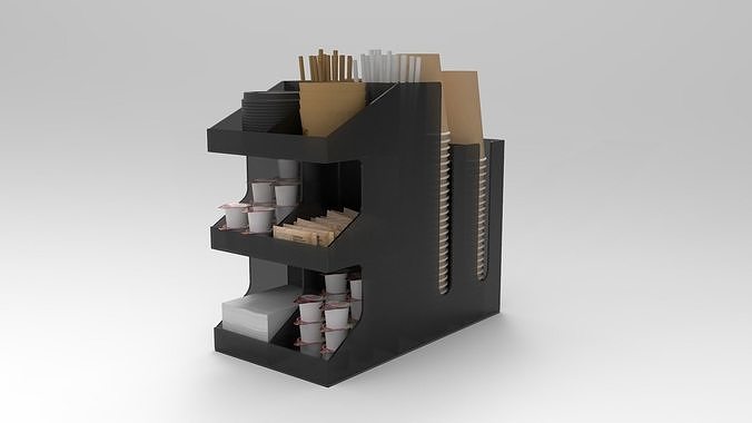 Coffee Condiment Organizer - Model 2 3D model 7