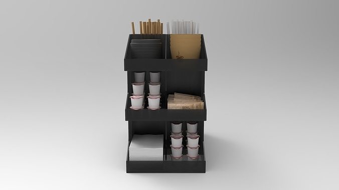 Coffee Condiment Organizer - Model 2 3D model 6