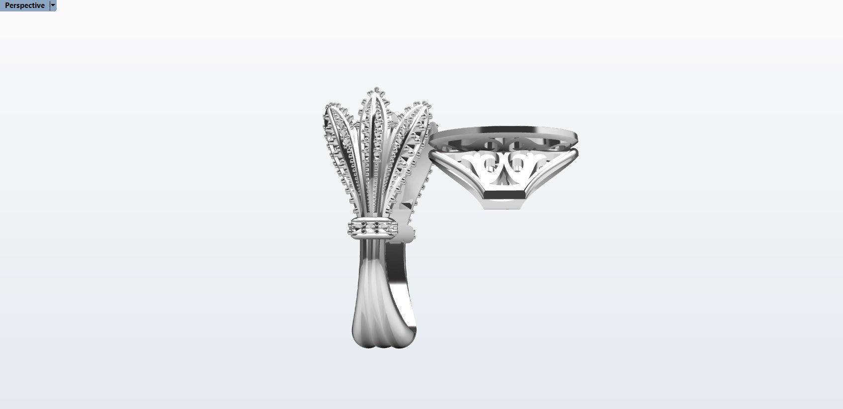 Ring With Cabashon Gem 3D print model_25