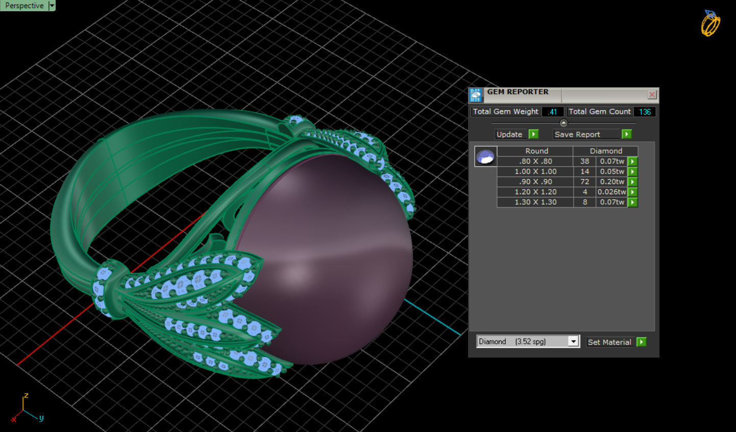 Ring With Cabashon Gem 3D print model_27