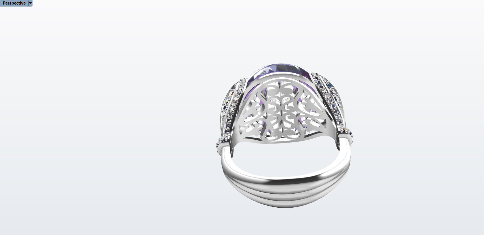 Ring With Cabashon Gem 3D print model_14