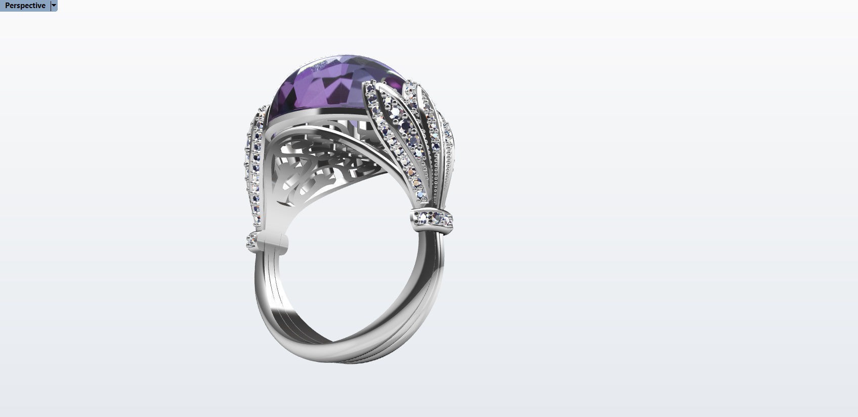 Ring With Cabashon Gem 3D print model_16