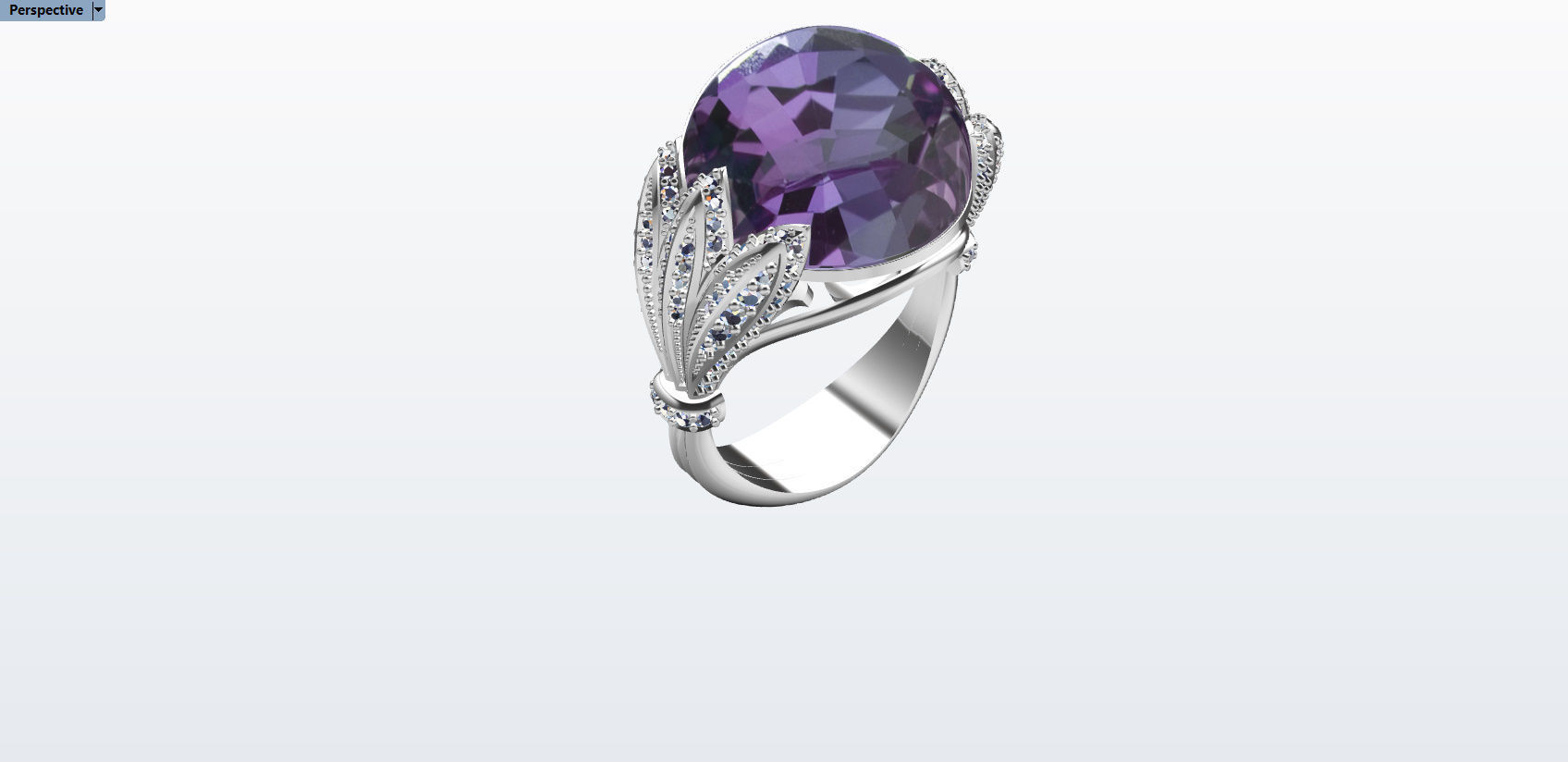 Ring With Cabashon Gem 3D print model_13