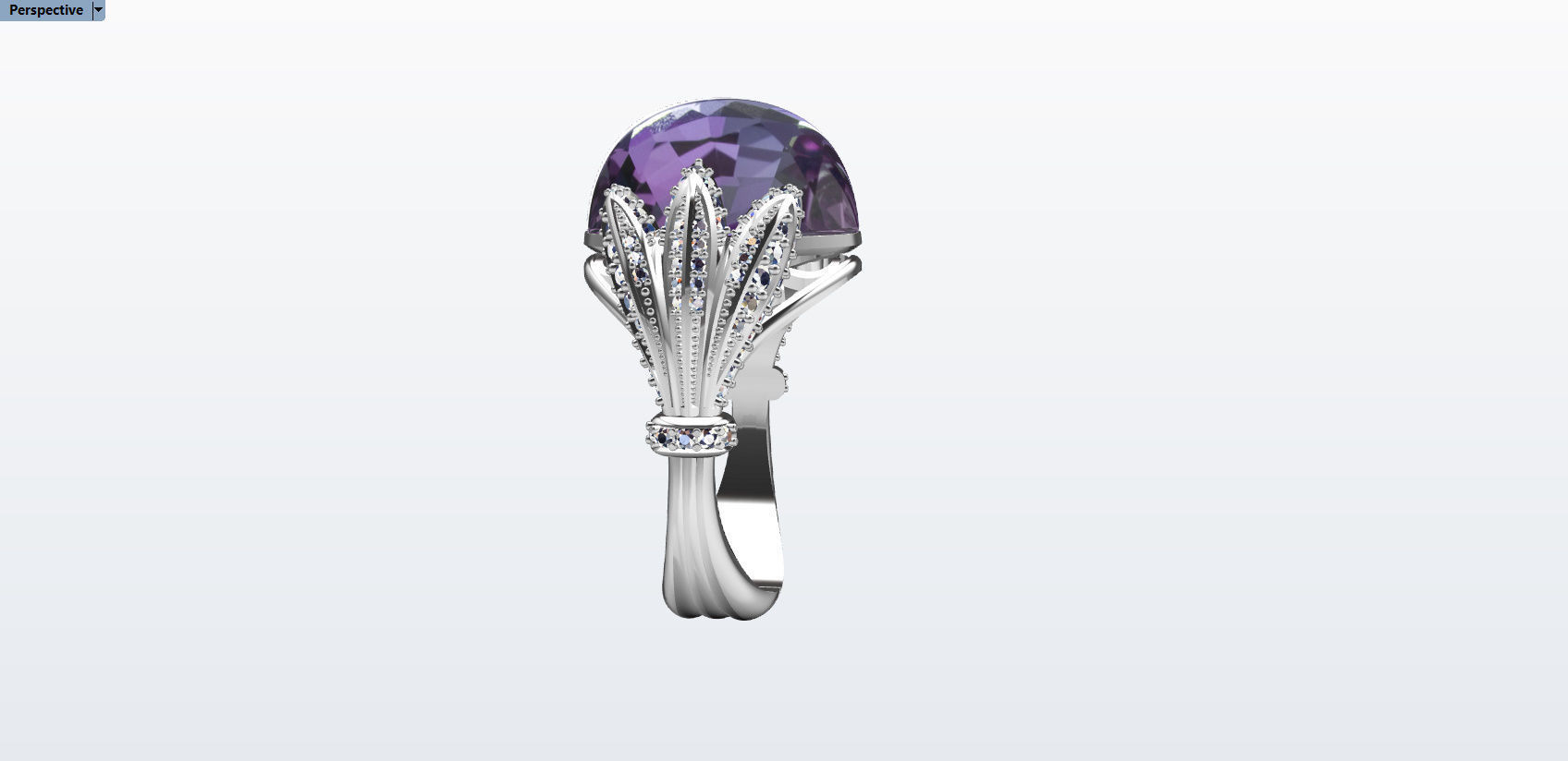 Ring With Cabashon Gem 3D print model_17