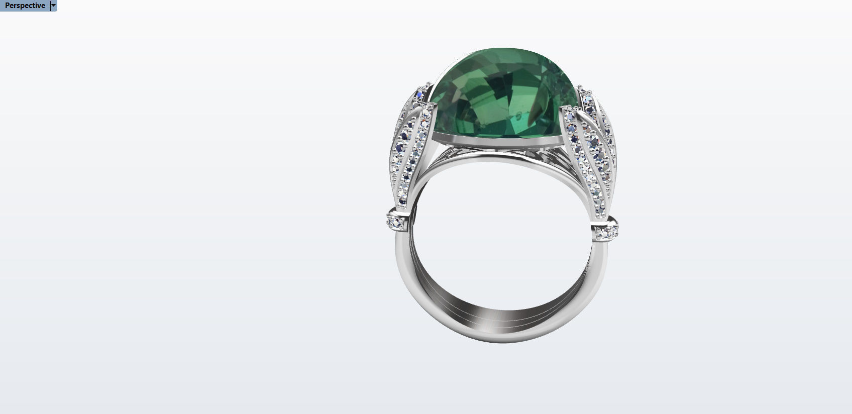 Ring With Cabashon Gem 3D print model_12