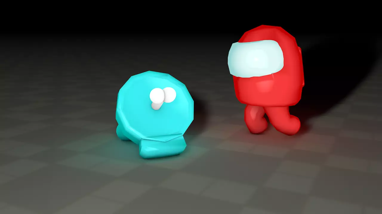 Among us character rigged Free low-poly 3D model