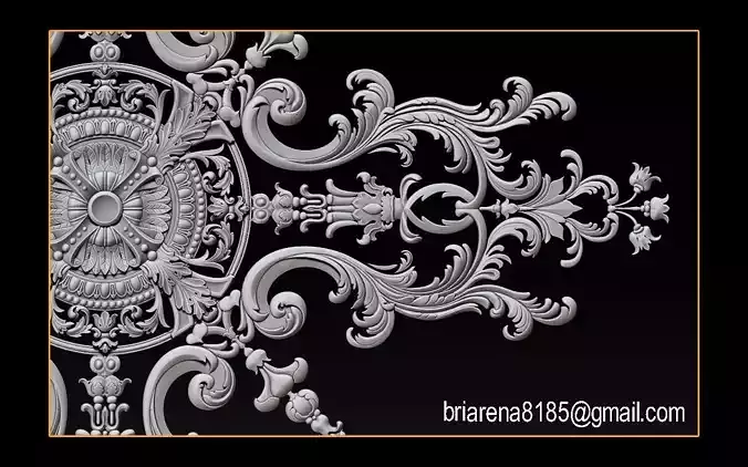 Decorative ornament CNC wooden cutting 3D print model