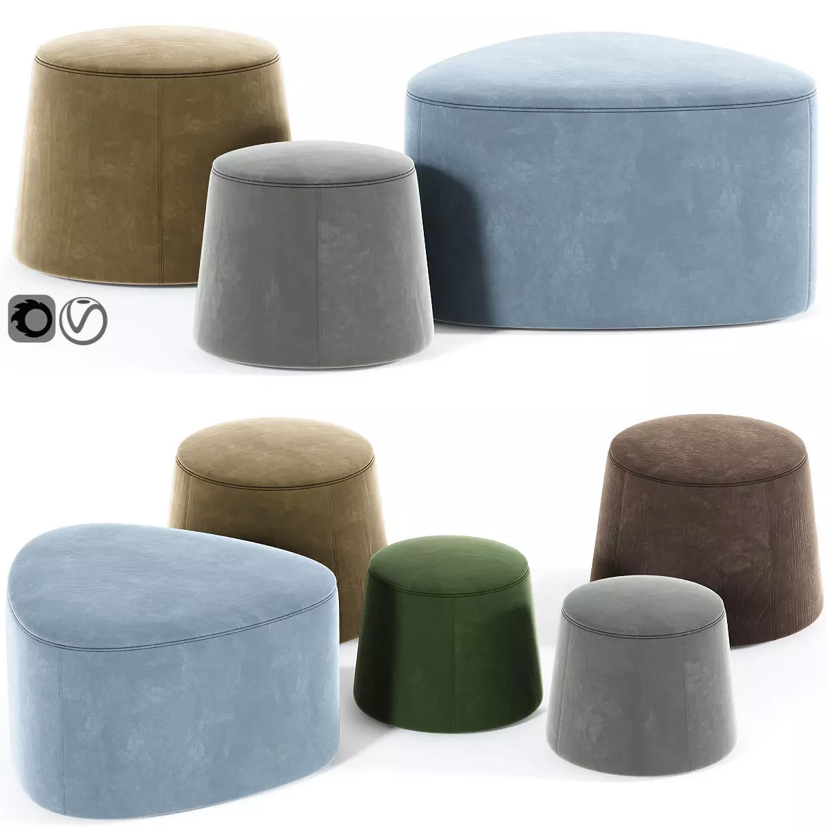 Modern Pouf 3D model_0