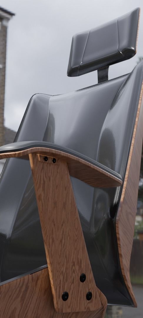 office chair wood 3D model_4