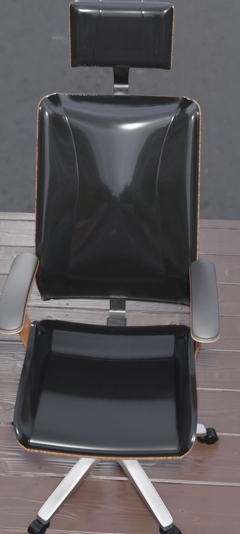 office chair wood 3D model_5