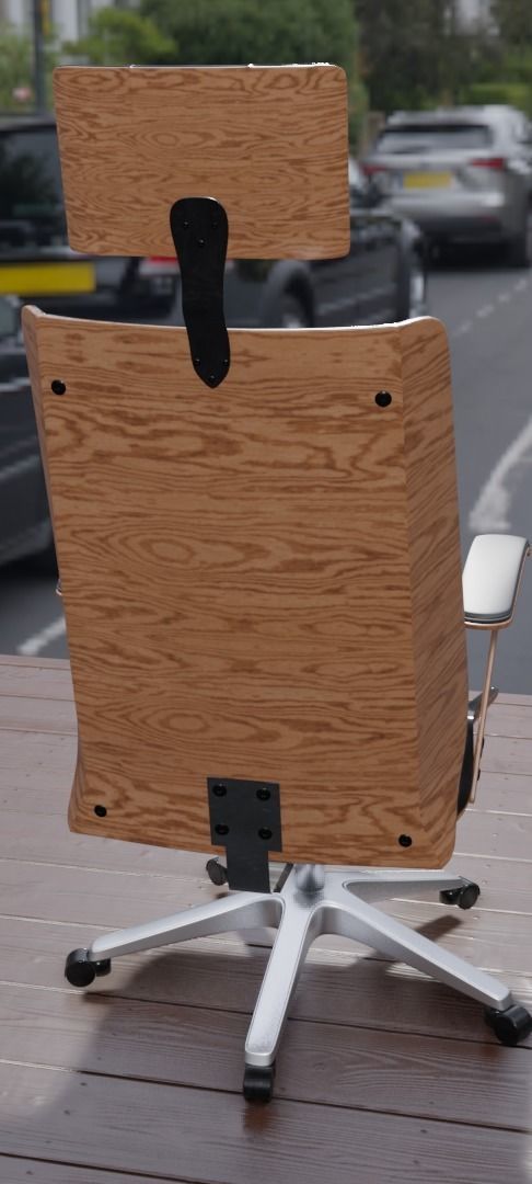 office chair wood 3D model_7
