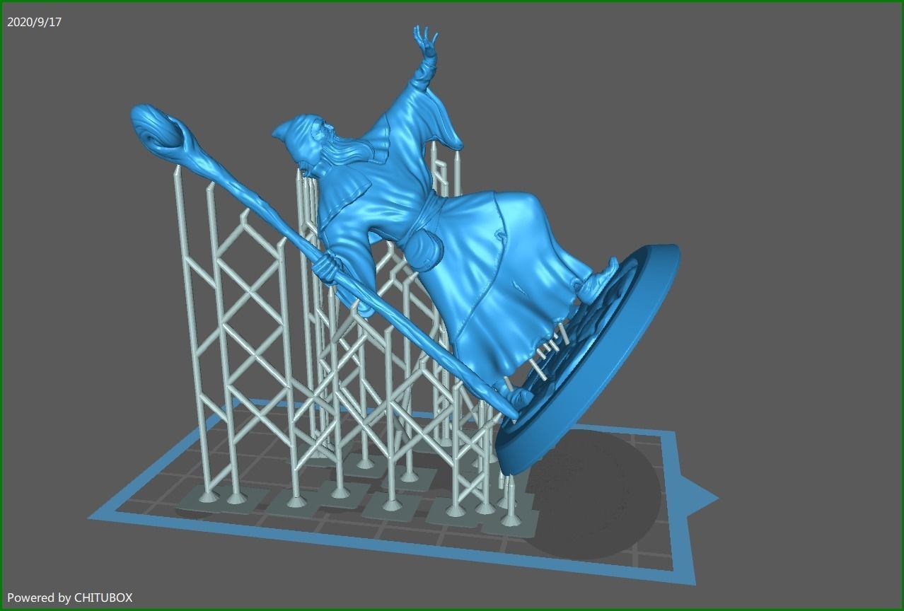Wizard miniature 75mm scale 3D print model_6