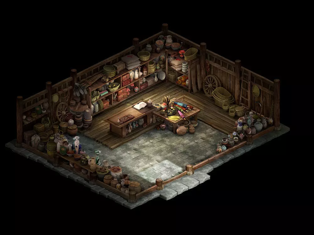 North-South-Grocery-Indoor dungeons and dragons floor plan 3D model