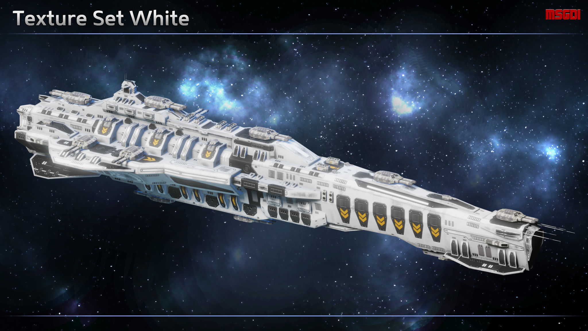 Spaceship Scharnhorst Heavy Cruiser Low-poly 3D model_9