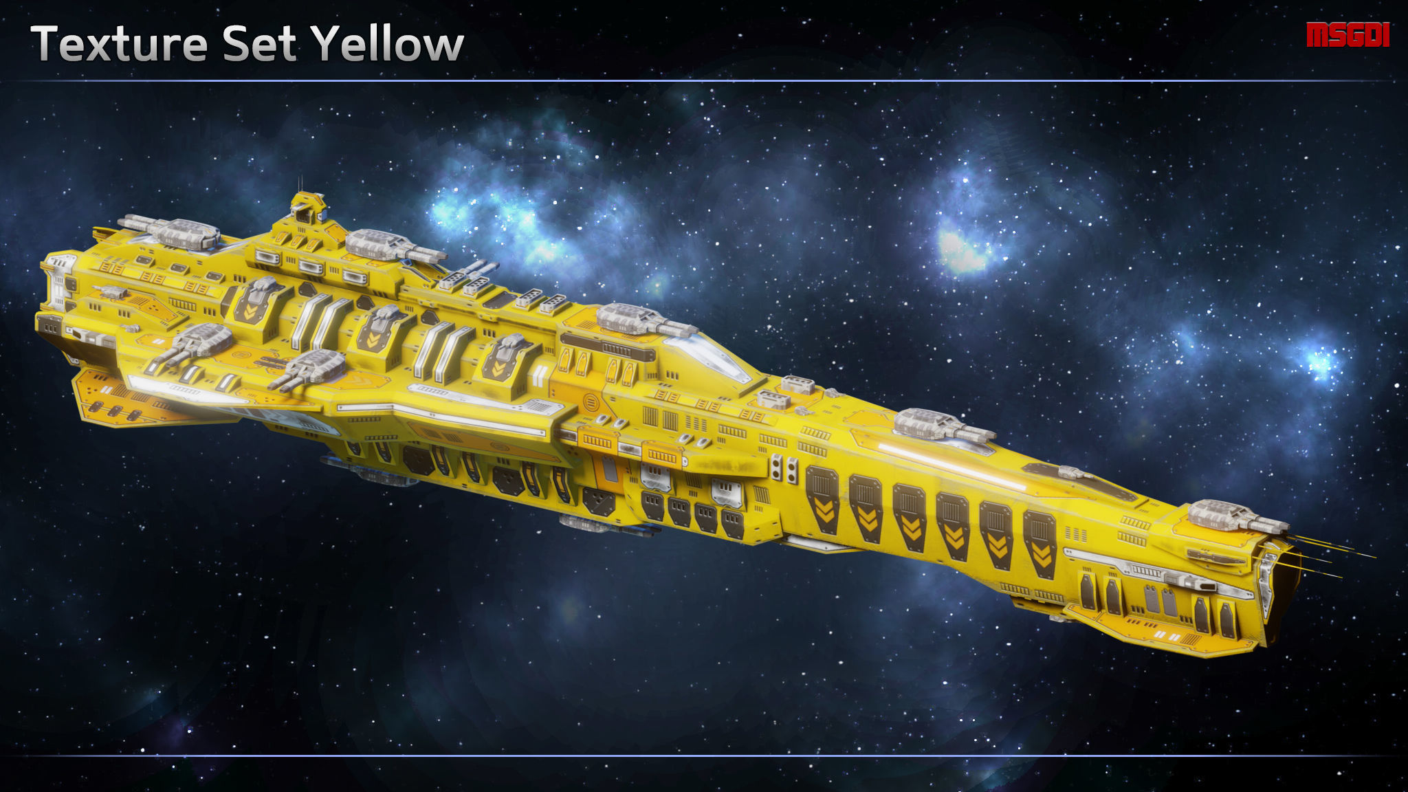 Spaceship Scharnhorst Heavy Cruiser Low-poly 3D model_10