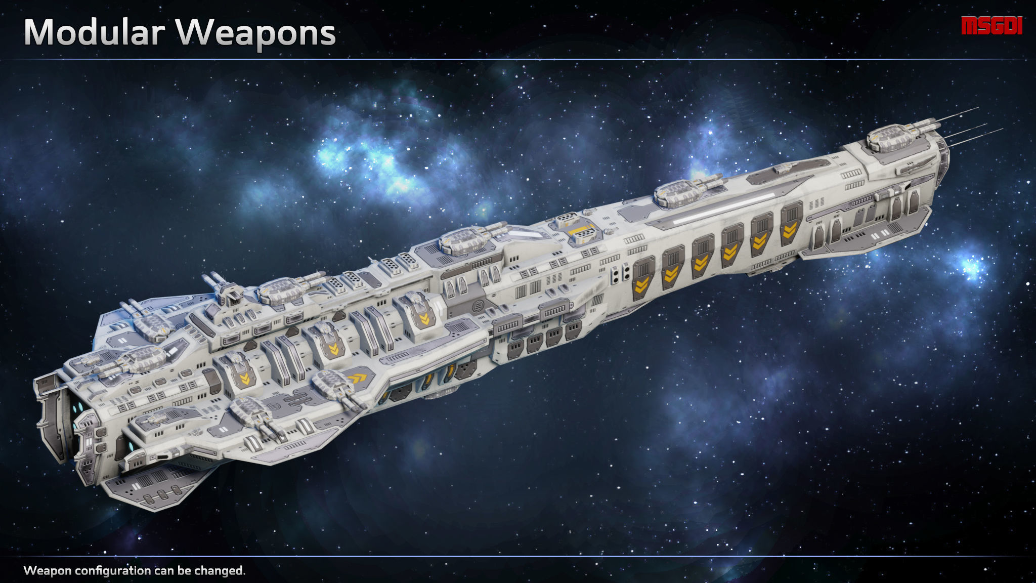 Spaceship Scharnhorst Heavy Cruiser Low-poly 3D model_4