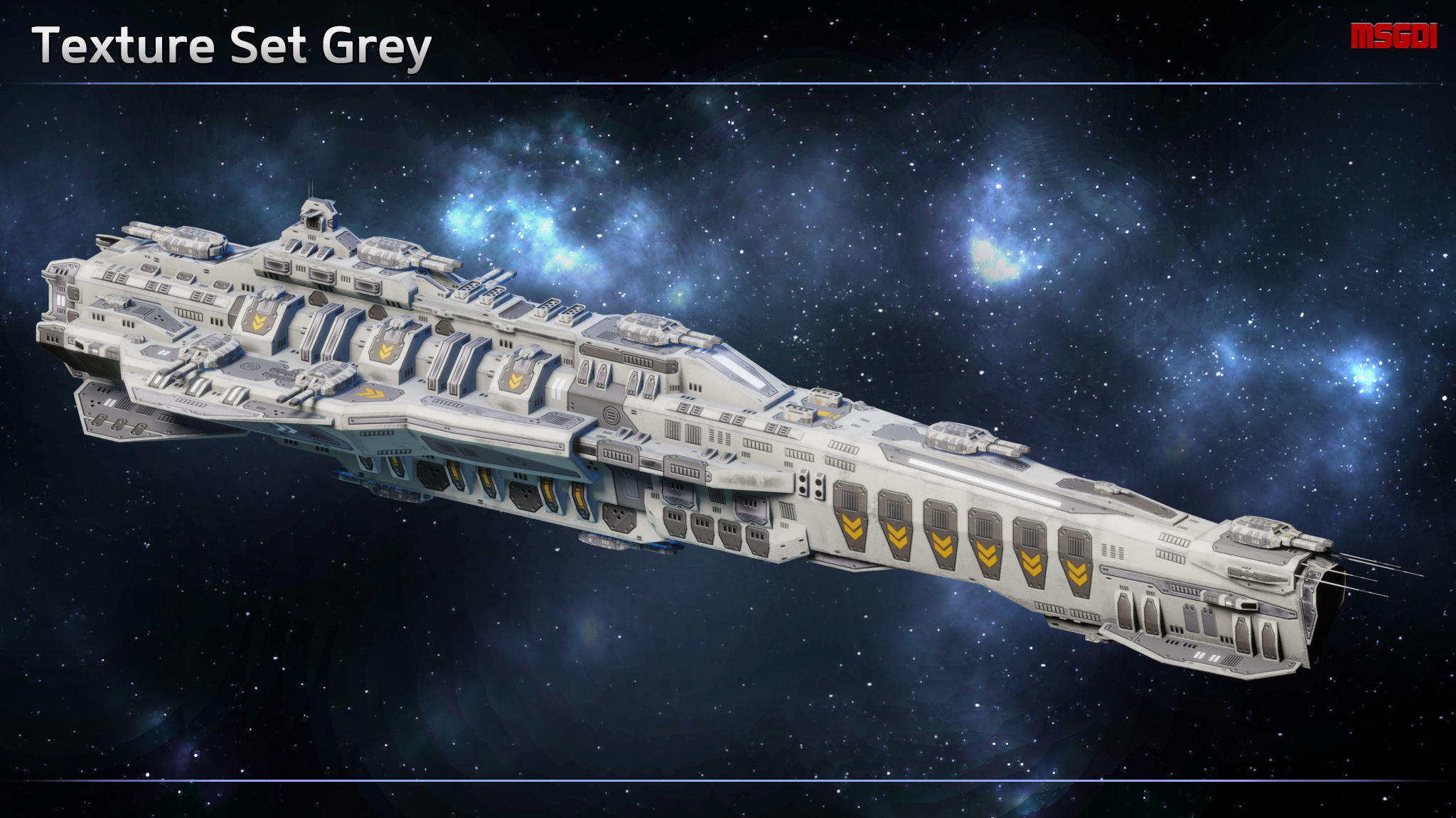 Spaceship Scharnhorst Heavy Cruiser Low-poly 3D model_7