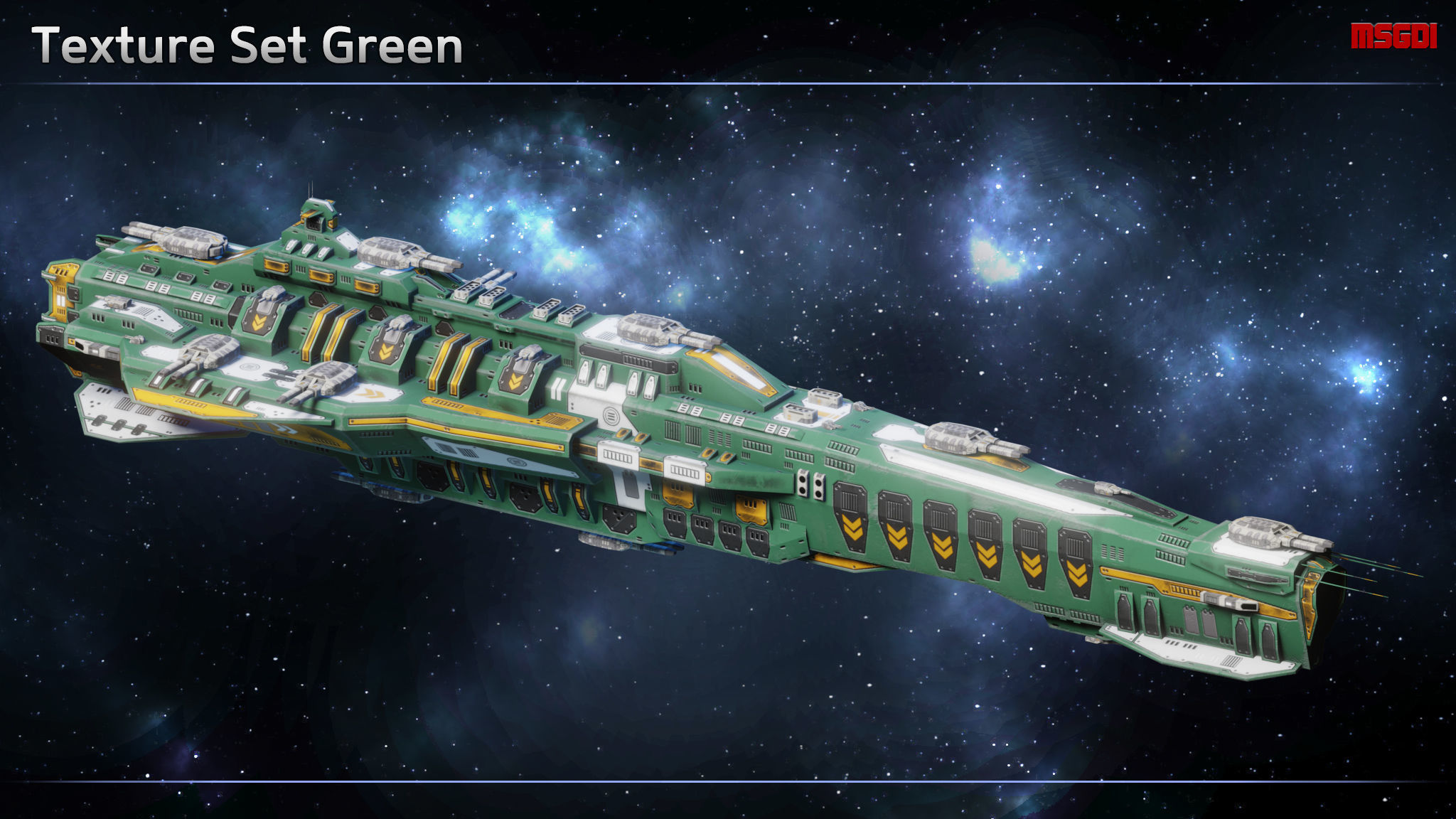 Spaceship Scharnhorst Heavy Cruiser Low-poly 3D model_6