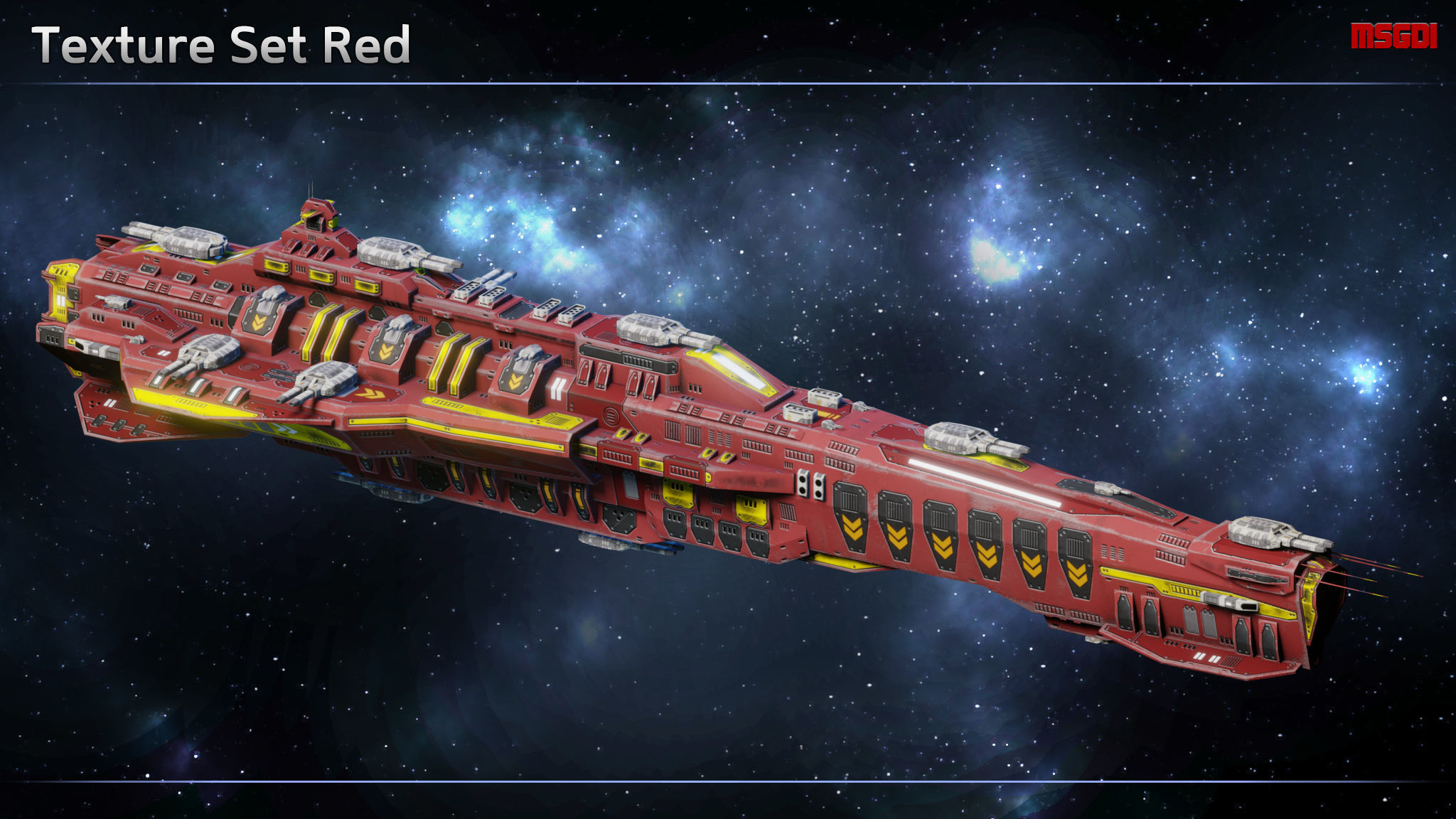 Spaceship Scharnhorst Heavy Cruiser Low-poly 3D model_8