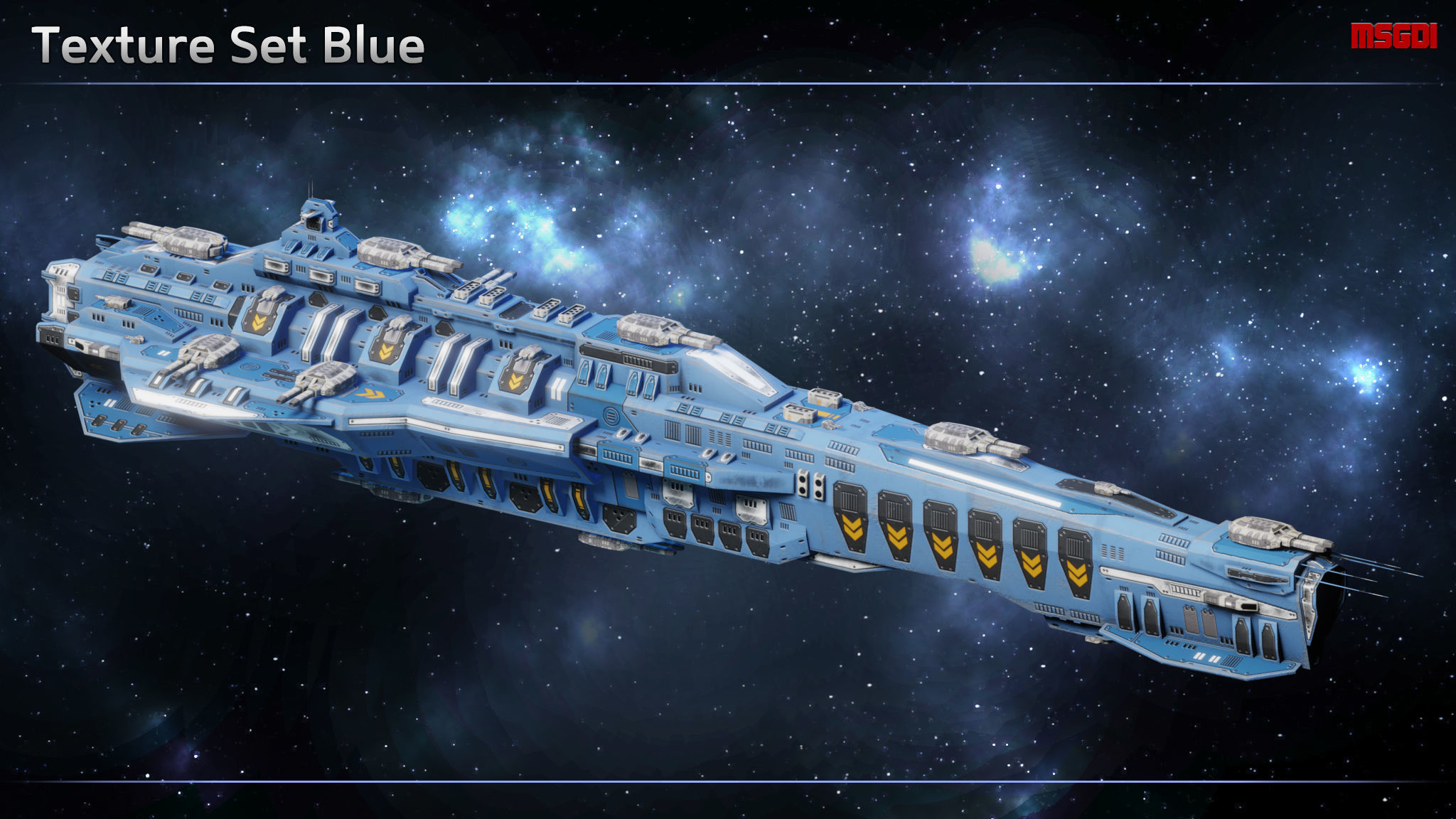 Spaceship Scharnhorst Heavy Cruiser Low-poly 3D model_5