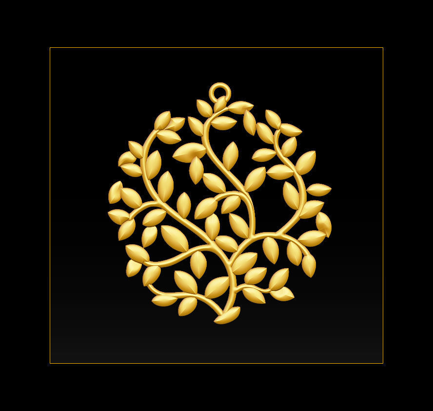 Tree face pendant 3D print model 3D print model_13