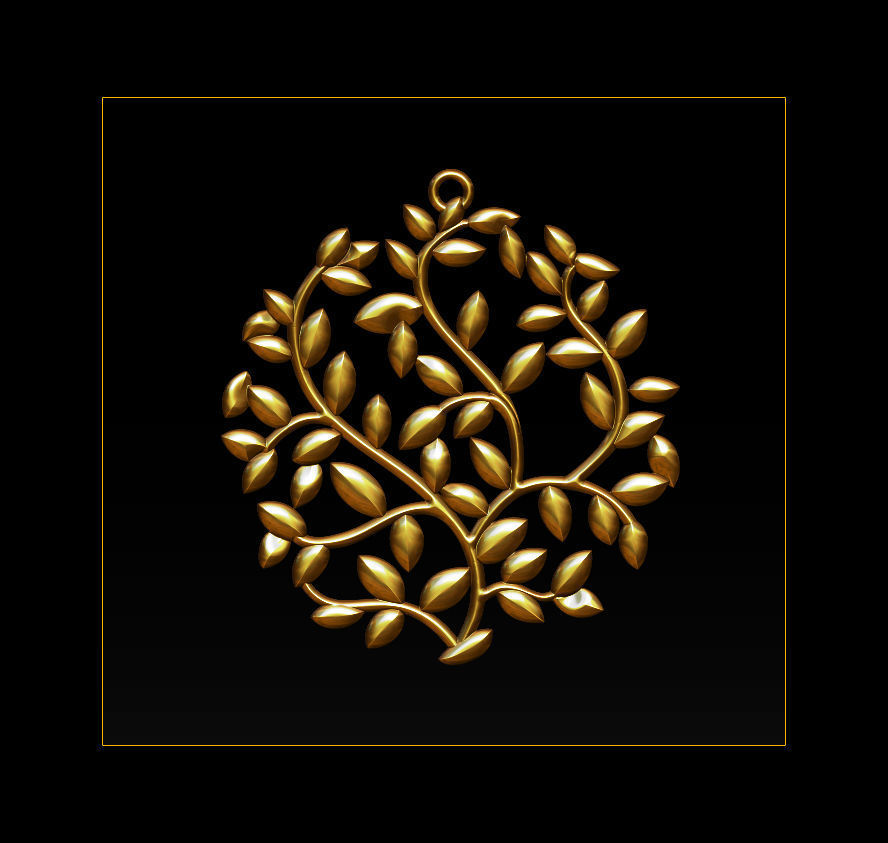 Tree face pendant 3D print model 3D print model_12