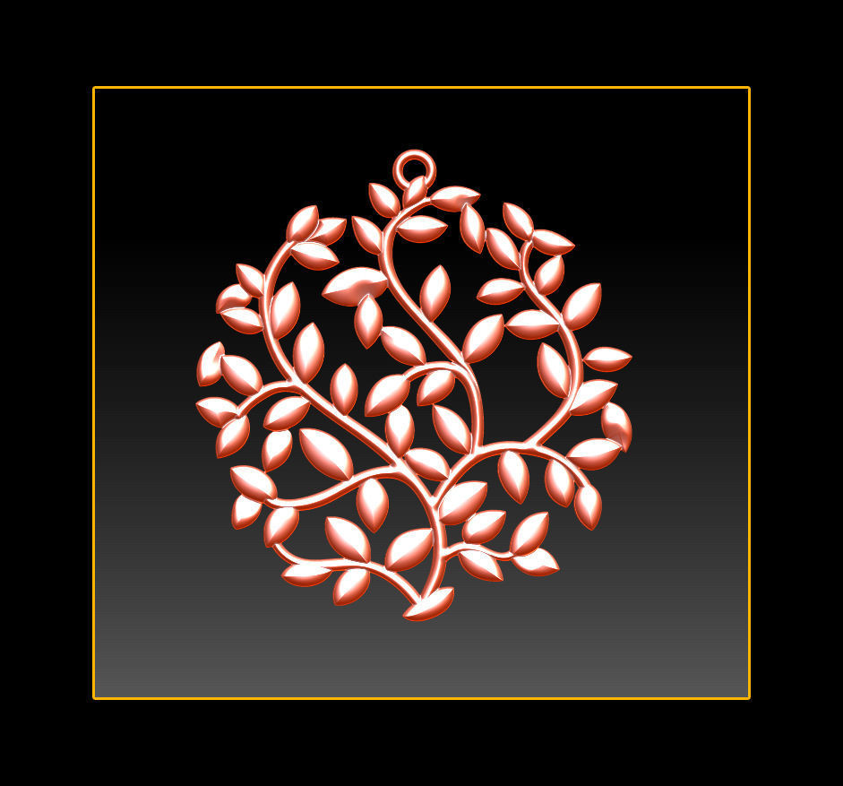 Tree face pendant 3D print model 3D print model_5