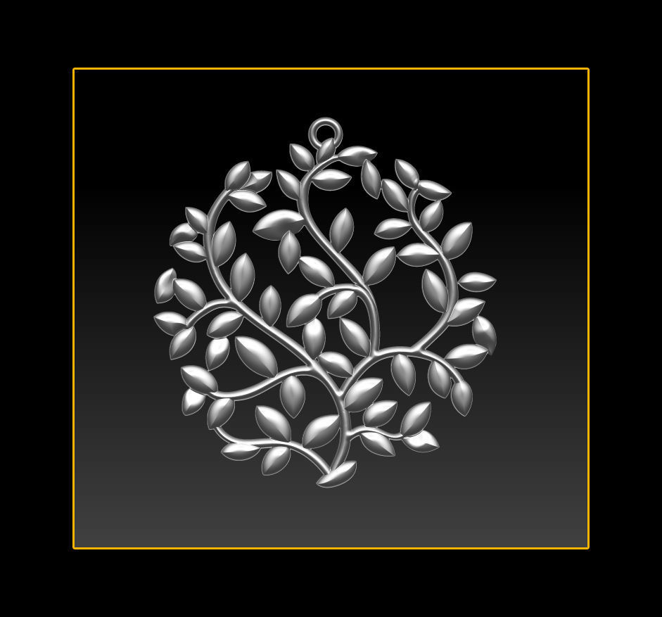 Tree face pendant 3D print model 3D print model_6