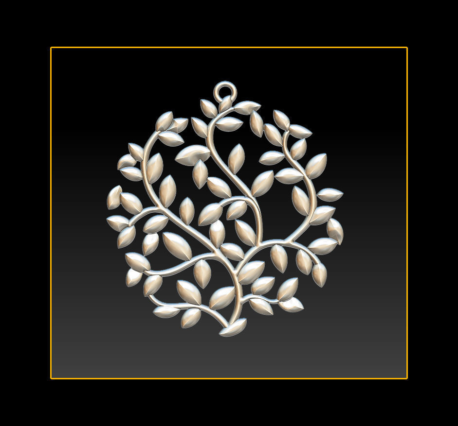 Tree face pendant 3D print model 3D print model_3
