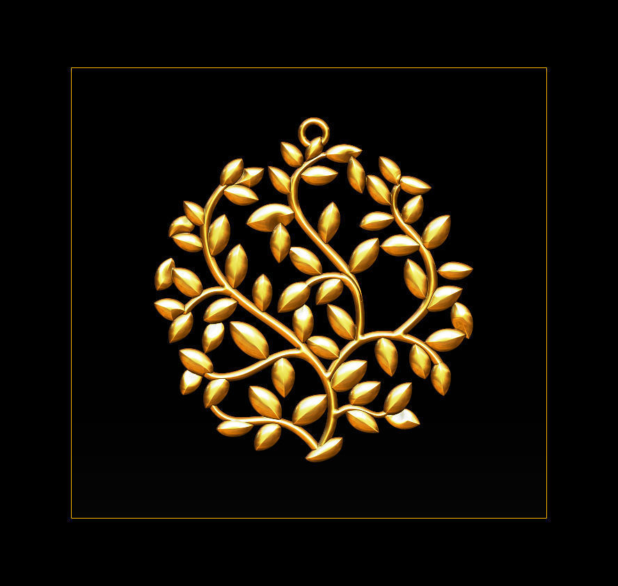 Tree face pendant 3D print model 3D print model_14