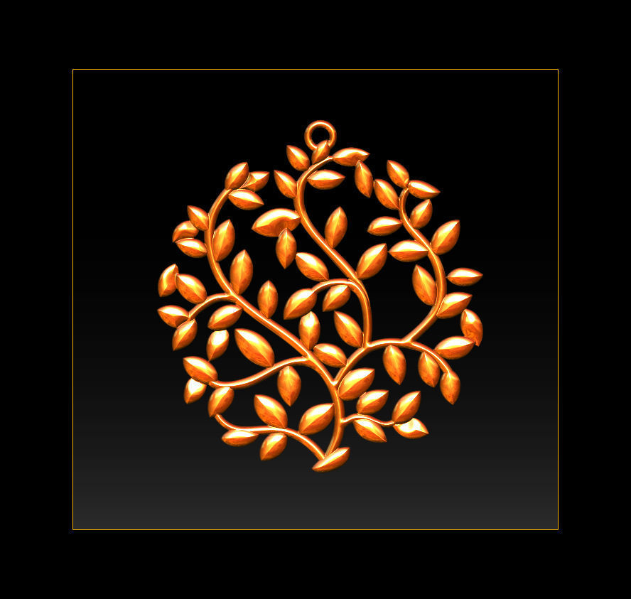 Tree face pendant 3D print model 3D print model_11