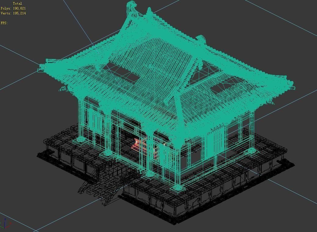 Dilapidated Hut-Golden Mountain Temple 95 3D model_1